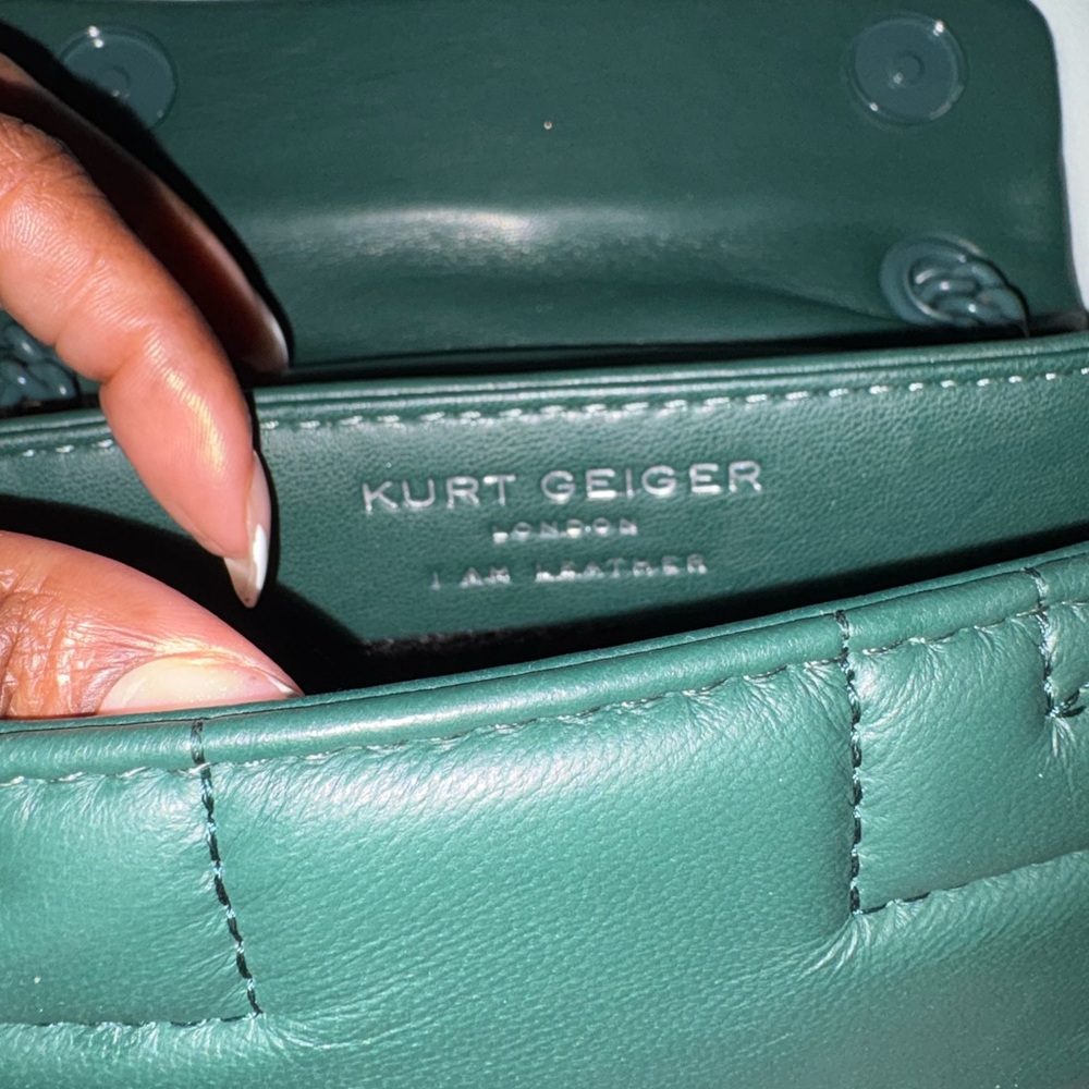 Kurt Geiger Green Quilted Crossbody Bag - Picture 3 of 5